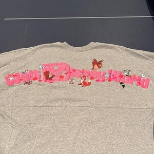 Disney Women's Gray Spirit Jersey with Pink Disney World Design XL